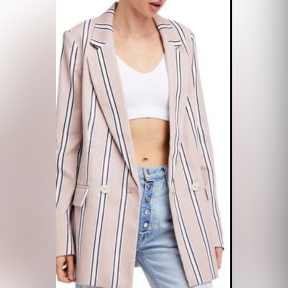 Free People Oversized Striped Blazer Small - Picture 8 of 8